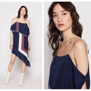 Joie Navy, Red, White Handkerchief Dress